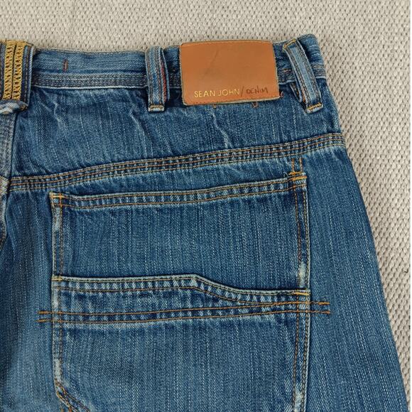 Sean Jean Vintage Carpenter Jeans Mens 40X30 Blue Wash Double Knee Wide Skater - Picture 9 of 14